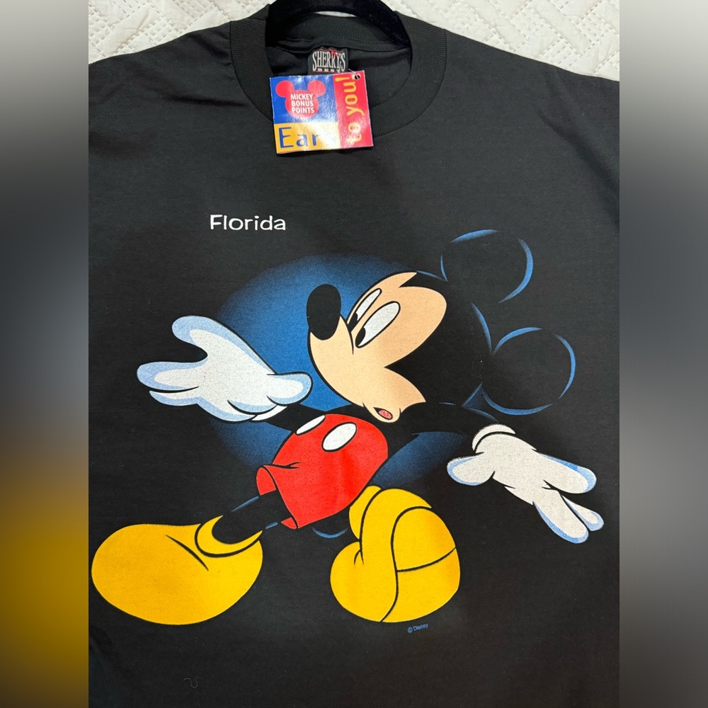 NWT RARE 90s Vintage Disney Mickey Mouse All Over Print Front Back Shirt Size L